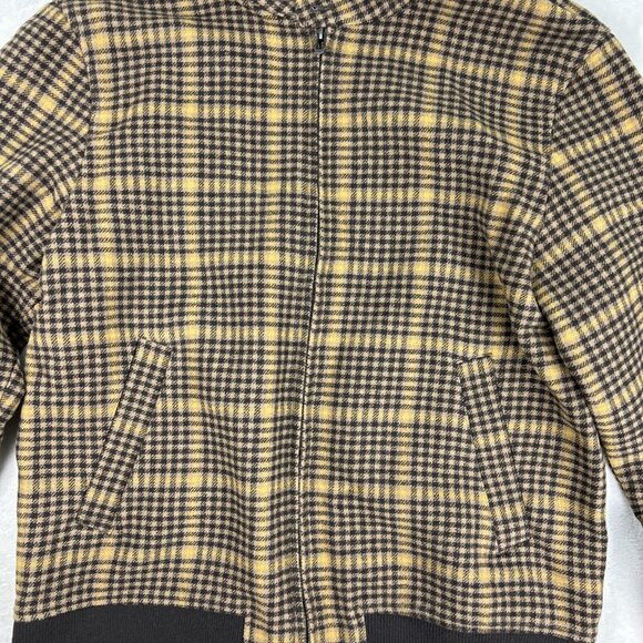 Men’s XL le 31 Simon’s Recycled Fibres Wool-like Jacket Full Zip Plaid Brown - Picture 2 of 10